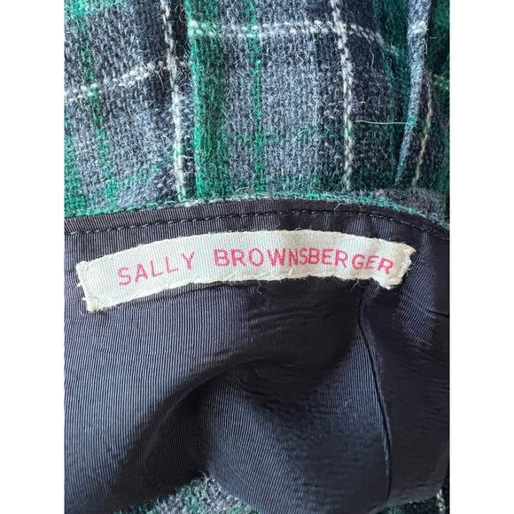 Vintage Plaid Wool Vest Skirt Set Womens Medium 60s Tartan Outfit Matching Retro - Picture 10 of 11